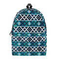 Turquoise Aztec Geometric Pattern Print School Backpack