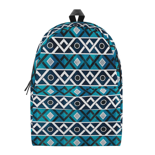 Turquoise Aztec Geometric Pattern Print Backpack