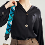 Turquoise Aztec Geometric Pattern Print Bag Strap