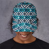 Turquoise Aztec Geometric Pattern Print Baseball Cap