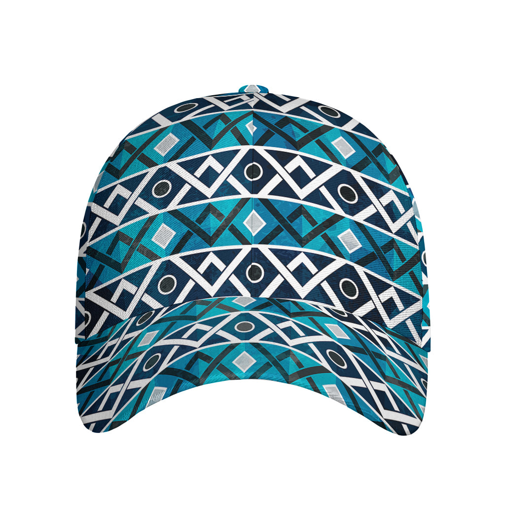 Turquoise Aztec Geometric Pattern Print Baseball Cap