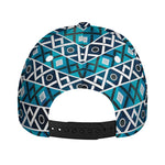 Turquoise Aztec Geometric Pattern Print Baseball Cap