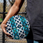 Turquoise Aztec Geometric Pattern Print Basketball
