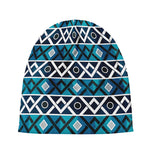 Turquoise Aztec Geometric Pattern Print Beanie