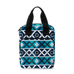 Turquoise Aztec Geometric Pattern Print Bible Tote Bag