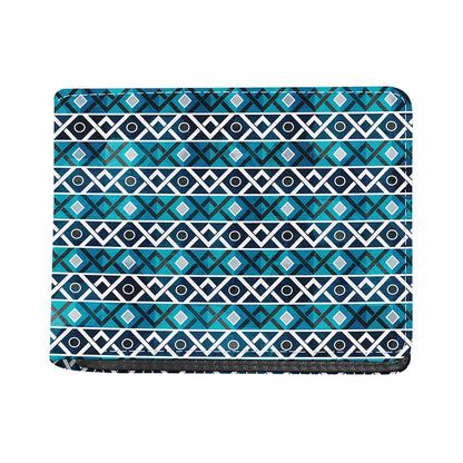 Turquoise Aztec Geometric Pattern Print Bifold Wallet