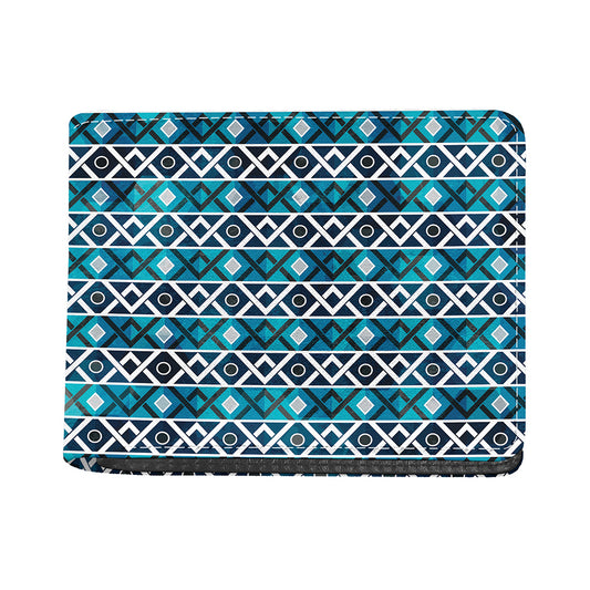 Turquoise Aztec Geometric Pattern Print Bifold Wallet