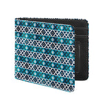 Turquoise Aztec Geometric Pattern Print Bifold Wallet