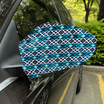 Turquoise Aztec Geometric Pattern Print Car Side Mirror Covers