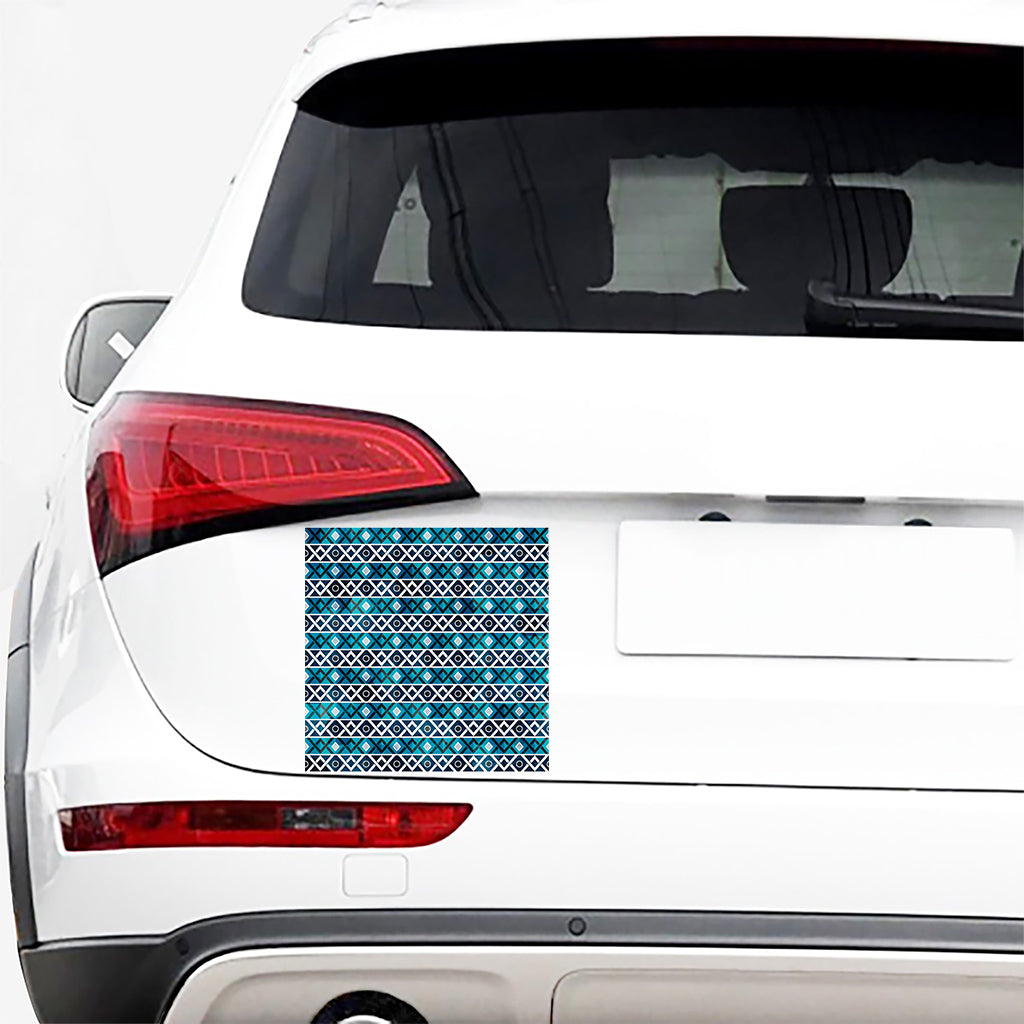 Turquoise Aztec Geometric Pattern Print Car Sticker