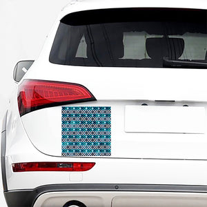 Turquoise Aztec Geometric Pattern Print Car Sticker