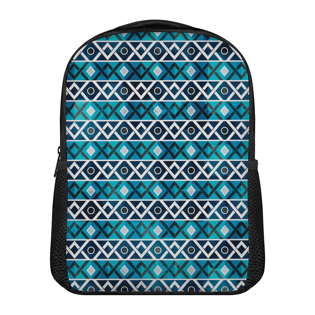 Turquoise Aztec Geometric Pattern Print Casual Backpack