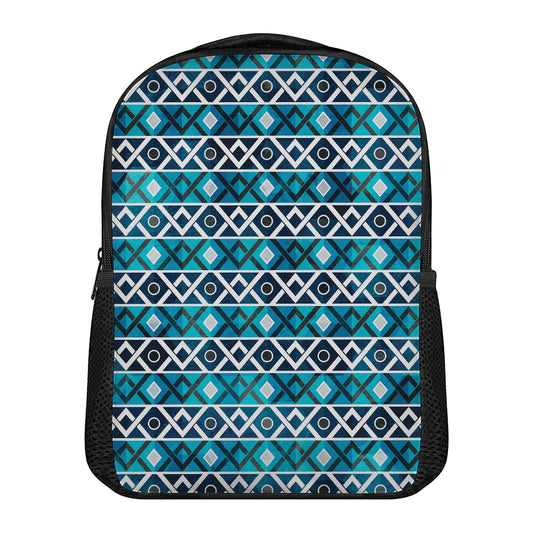 Turquoise Aztec Geometric Pattern Print Casual Backpack