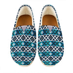 Turquoise Aztec Geometric Pattern Print Casual Shoes