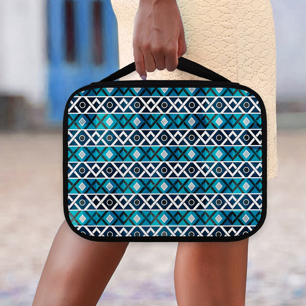 Turquoise Aztec Geometric Pattern Print Classic Bible Case