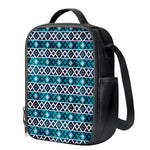 Turquoise Aztec Geometric Pattern Print Crossbody Lunch Bag