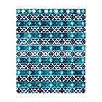 Turquoise Aztec Geometric Pattern Print Curtain