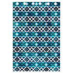 Turquoise Aztec Geometric Pattern Print Curtain