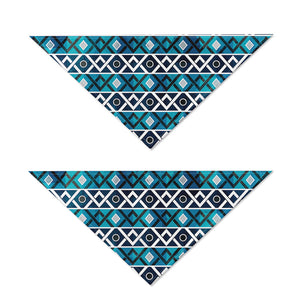 Turquoise Aztec Geometric Pattern Print Dog Bandana