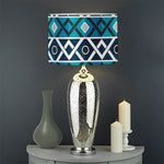 Turquoise Aztec Geometric Pattern Print Drum Lamp Shade