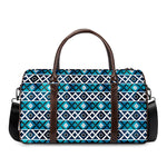 Turquoise Aztec Geometric Pattern Print Duffle Bag