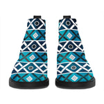 Turquoise Aztec Geometric Pattern Print Flat Ankle Boots