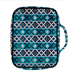 Turquoise Aztec Geometric Pattern Print Front Pocket Bible Bag