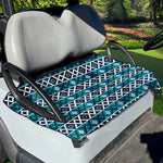 Turquoise Aztec Geometric Pattern Print Golf Cart Seat Cover