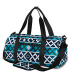 Turquoise Aztec Geometric Pattern Print Gym Bag