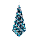 Turquoise Aztec Geometric Pattern Print Hand Towel