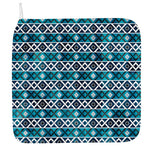 Turquoise Aztec Geometric Pattern Print Hand Towel
