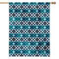Turquoise Aztec Geometric Pattern Print House Flag