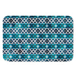 Turquoise Aztec Geometric Pattern Print Indoor Door Mat