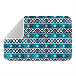 Turquoise Aztec Geometric Pattern Print Indoor Door Mat