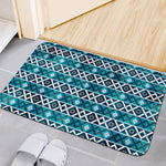 Turquoise Aztec Geometric Pattern Print Indoor Door Mat
