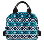 Turquoise Aztec Geometric Pattern Print Insulated Lunch Bag