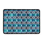 Turquoise Aztec Geometric Pattern Print Kitchen Mat