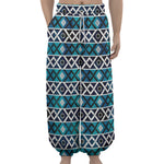 Turquoise Aztec Geometric Pattern Print Lantern Pants