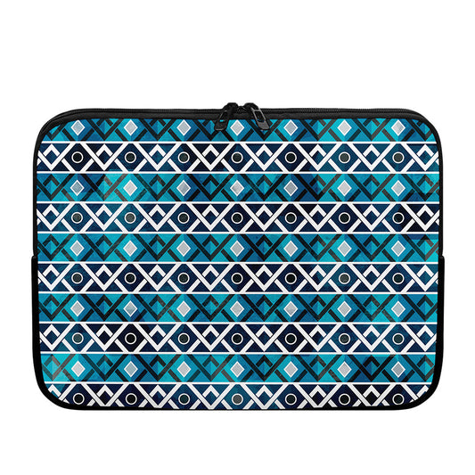 Turquoise Aztec Geometric Pattern Print Laptop Sleeve