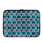 Turquoise Aztec Geometric Pattern Print Laptop Sleeve