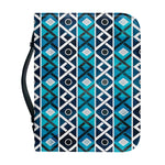 Turquoise Aztec Geometric Pattern Print Leather Bible Cover