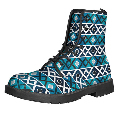 Turquoise Aztec Geometric Pattern Print Backpack