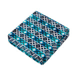 Turquoise Aztec Geometric Pattern Print Outdoor Seat Cushion Cover