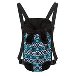 Turquoise Aztec Geometric Pattern Print Pet Carrier Backpack