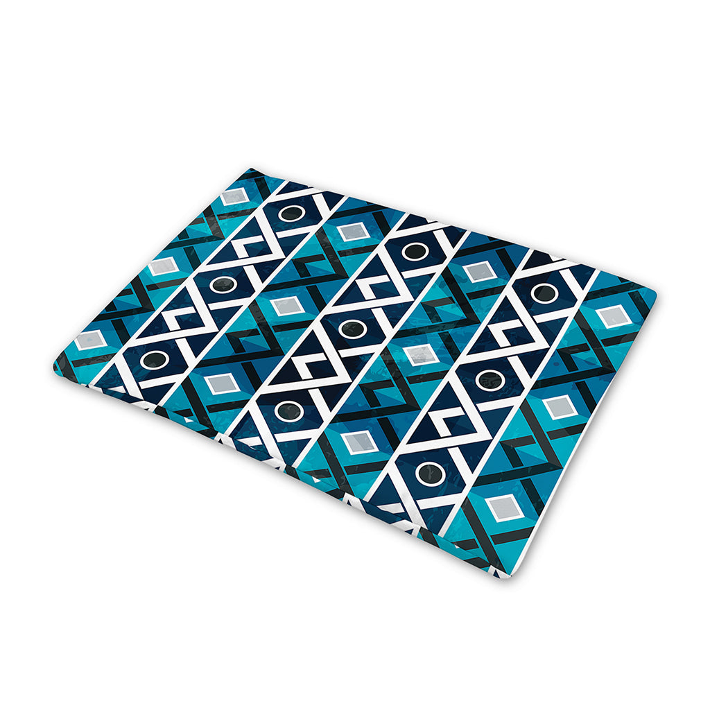 Turquoise Aztec Geometric Pattern Print Pet Cooling Mat Cover