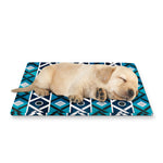 Turquoise Aztec Geometric Pattern Print Pet Cooling Mat Cover