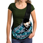 Turquoise Aztec Geometric Pattern Print Pet Sling Carrier
