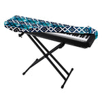 Turquoise Aztec Geometric Pattern Print Piano Keyboard Cover