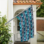 Turquoise Aztec Geometric Pattern Print Polyester Flag
