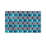 Turquoise Aztec Geometric Pattern Print Polyester Flag
